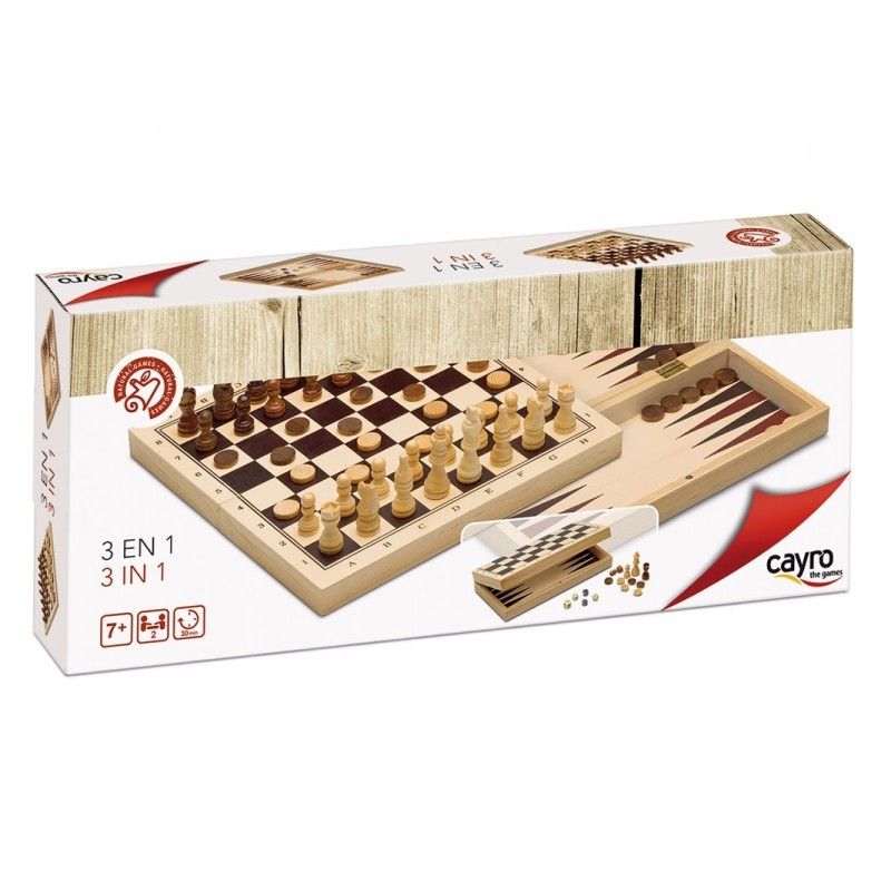 3 En 1 Plegable Escacs, Dames i Backgammon | Jocs de Taula | Gameria