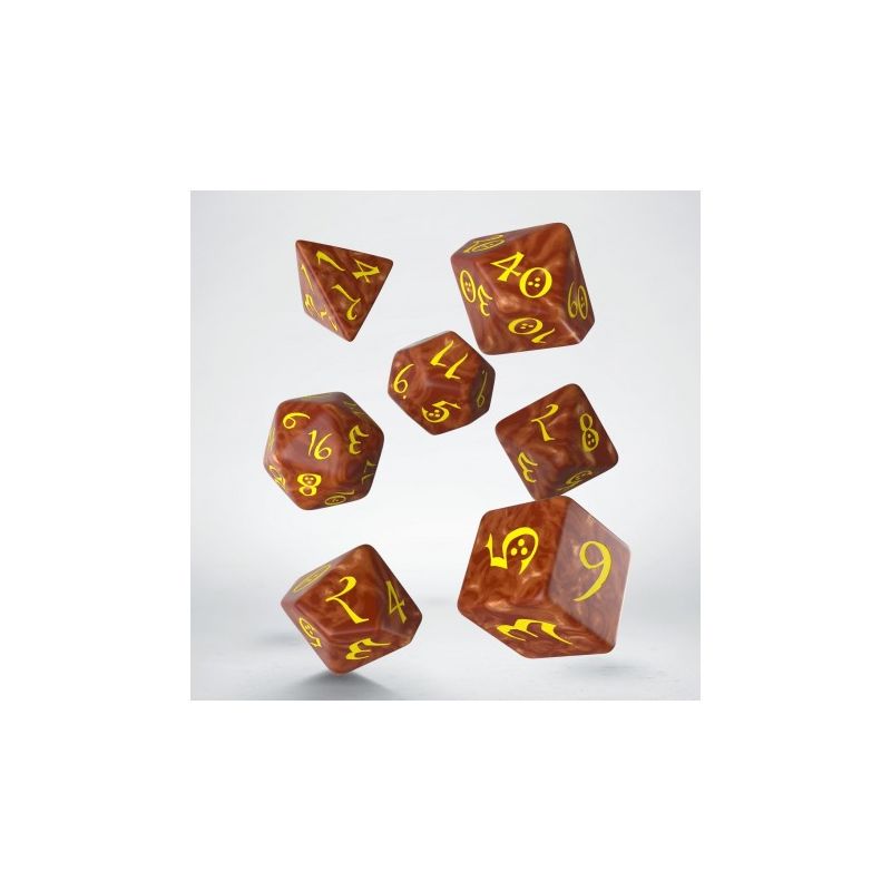 Dice Q Workshop Classic Caramel & Yellow Dice Set : Accessories : Gameria