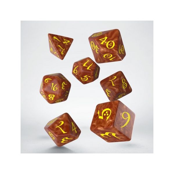 Dice Q Workshop Classic Caramel & Yellow Dice Set : Accessories : Gameria