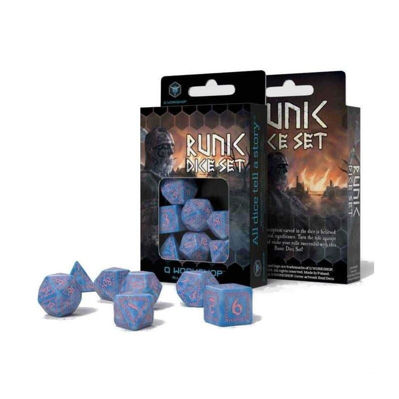 Dice Q Workshop Runic Glacier & Fuchsia Dice Pack | Accessories | Gameria