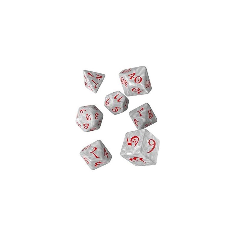 Dados Q Workshop Classic RPG Pearl / Red Dice Set | Accesorios | Gameria