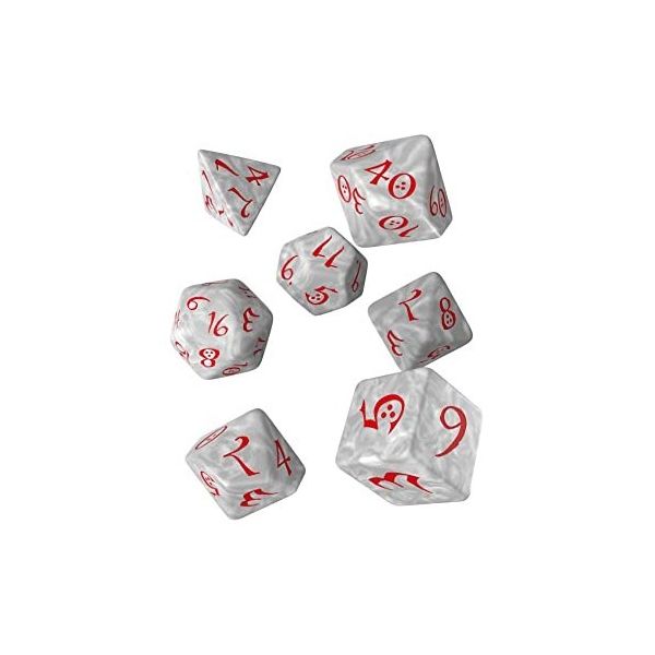 Dados Q Workshop Classic RPG Pearl / Red Dice Set | Accesorios | Gameria