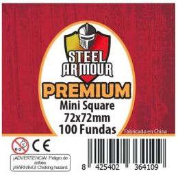 Fundas Steel Armour Mini Square Premium 72X72 Mm 100 Unidades