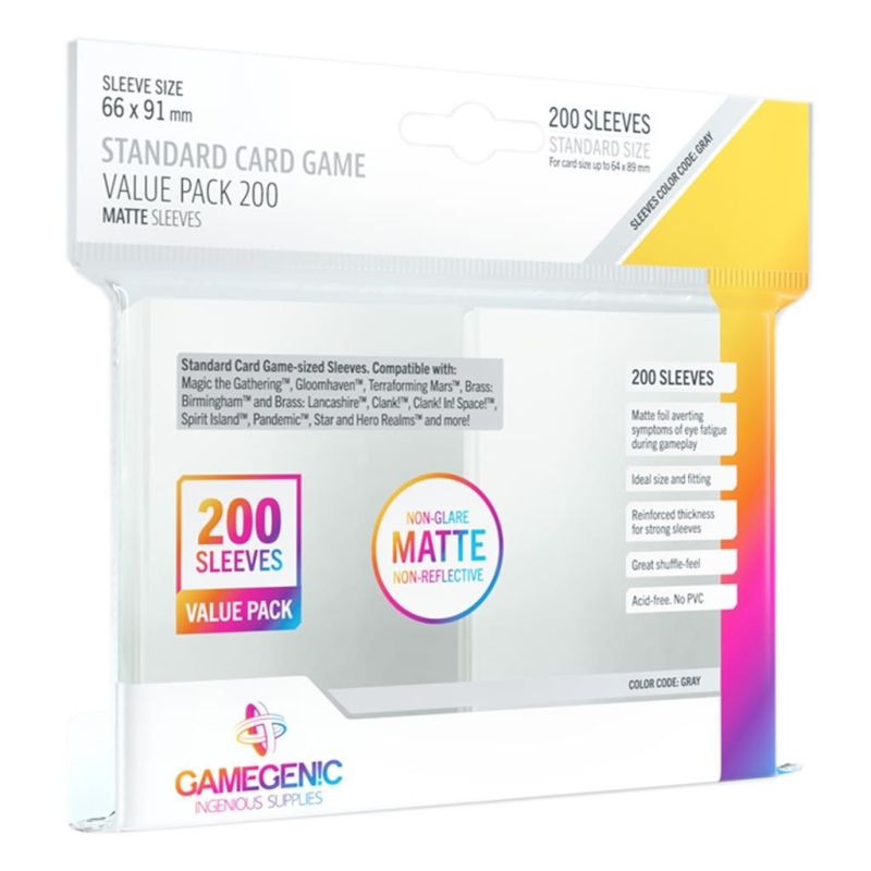 Covers Gamegenic Matte Standard Value Pack 200 Units | Accessories | Gameria