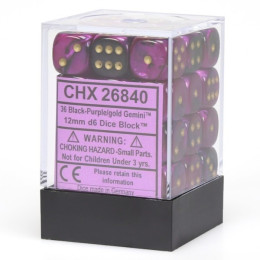 Dice Chessex Black Purple Gold : Accessories : Gameria