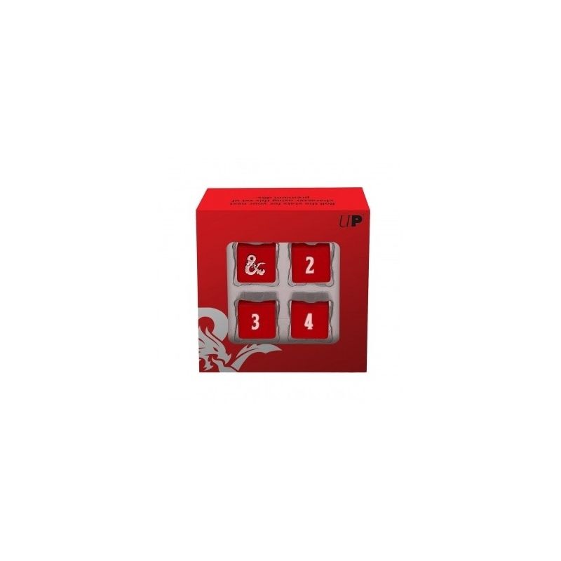 Dados Ultra Pro Heavy Metal Dungeons & Dragons Red and White 4D6 Dice Set | Accesorios | Gameria