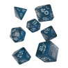 Dados Q Workshop Shimmering Llama Dark Blue/White Dice Set