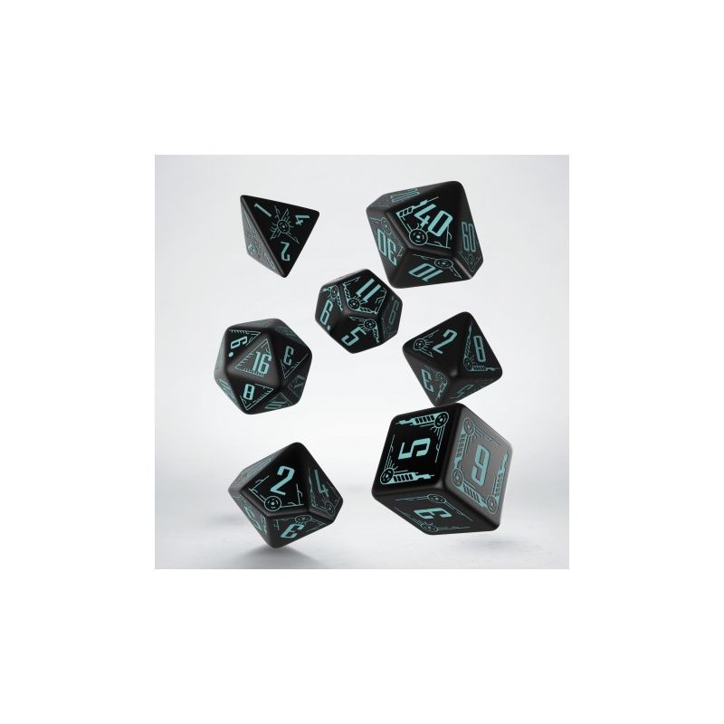 Dados Q Workshop Galactic Black & Blue Dice Set | Accessories | Gameria