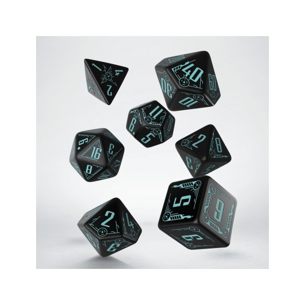 Dados Q Workshop Galactic Black & Blue Dice Set | Accessories | Gameria