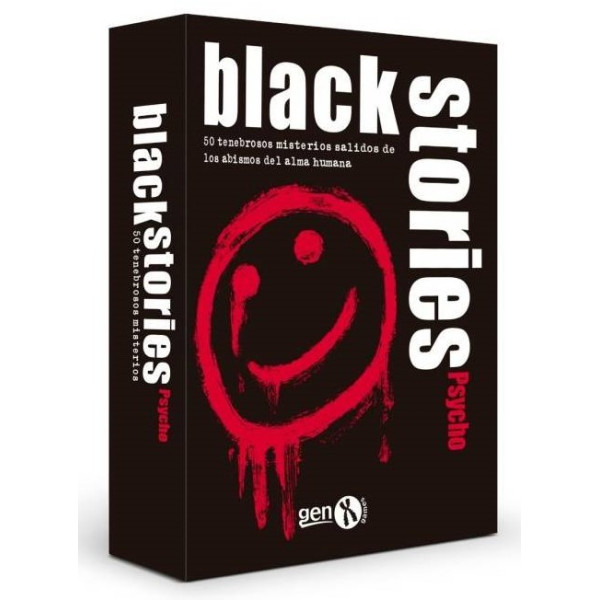 Black Stories Psycho és un joc de taula de la marca Gameria. És un joc de resolució d'énigmes i misteris, en què els jugadors ha