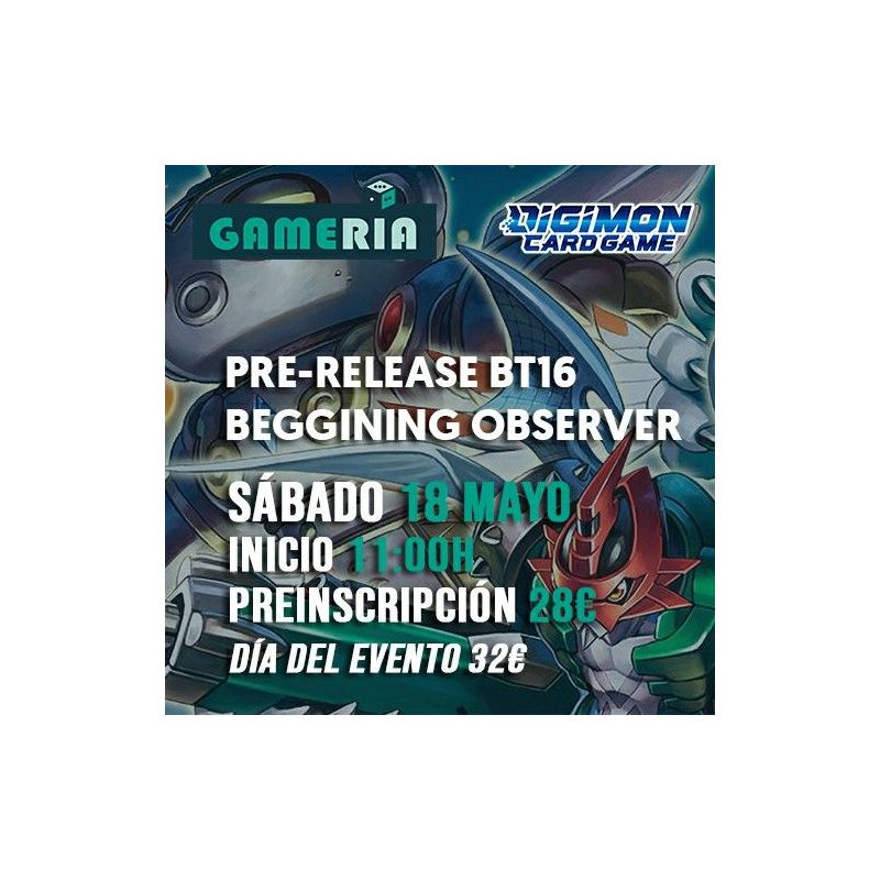 Torneo Digimon Pre-release BT16 Beginning Observer 18 Mayo | Gameria
