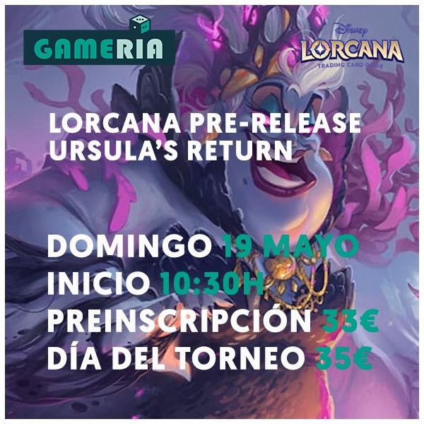 Torneo Lorcana Pre-release Ursula's Return | Gameria