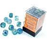 Dados Chessex 12mm D6 Oceanic / Gold Luminary (36 Unidades) | Accesorios | Gameria