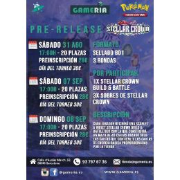 Torneo Pokémon Pre-release Stellar Crown 07 septiembre | Gameria