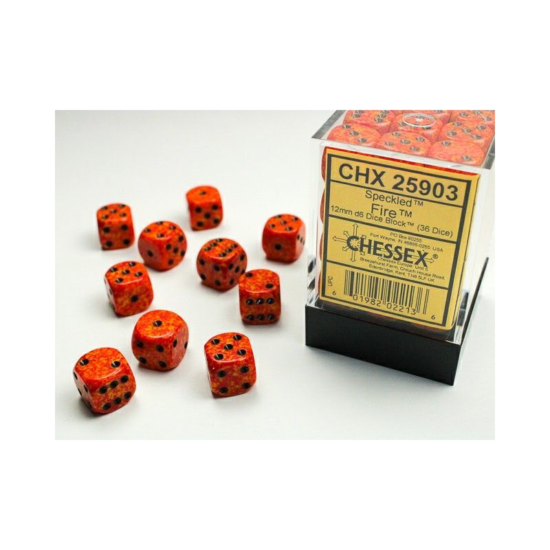 Dados Chessex Speckled 12mm D6 (36 Unidades) Pips Fire | Accessorios | Gameria