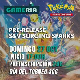 Torneo Pokémon Pre-release Surging Sparks 27 Octubre | Gameria