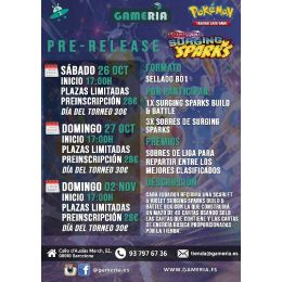 Torneo Pokémon Pre-release Surging Sparks 26 Octubre | Gameria