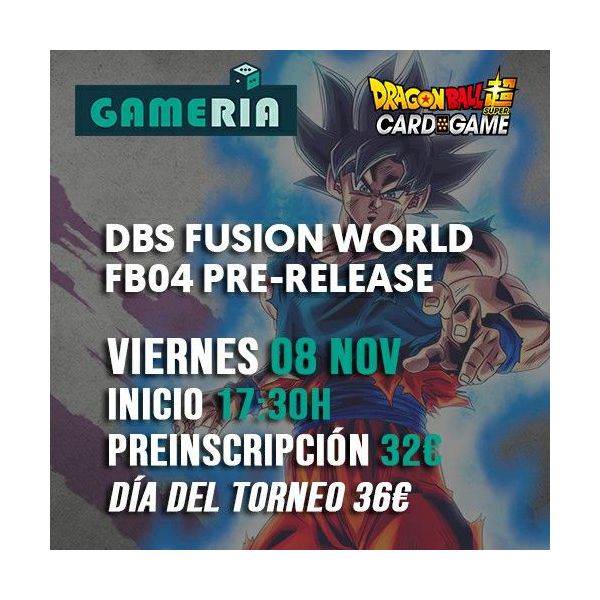 Torneo DBS Fusion World FB04 Store Pre-release 8 noviembre | Gameria