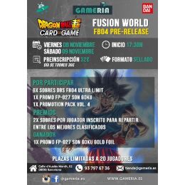 Torneo DBS Fusion World FB04 Store Pre-release 8 noviembre | Gameria