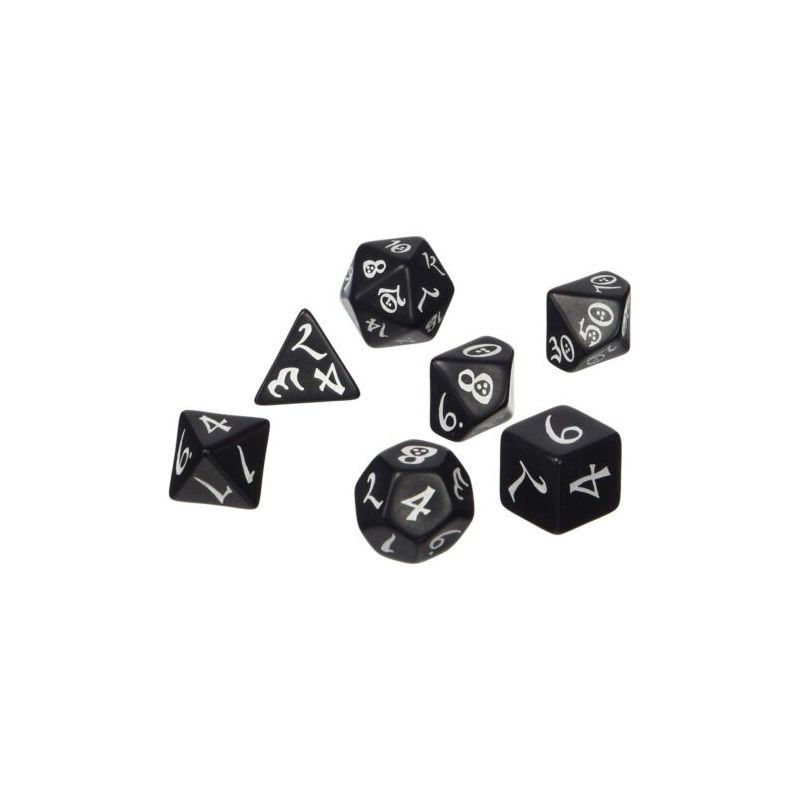 Dados Q Workshop Classic RPG Black / White Dice Set