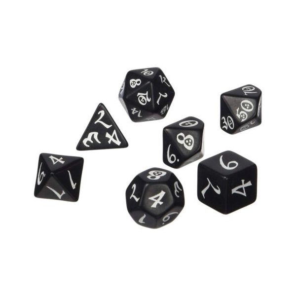 Dados Q Workshop Classic RPG Black / White Dice Set