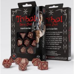 Dados Q Workshop Tribal Dice Set Red & Beige | Accesorios | Gameria