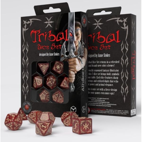 Dados Q Workshop Tribal Dice Set Red & Beige | Accesorios | Gameria