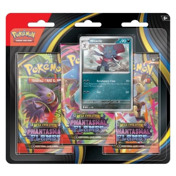 Pokémon Jcc Megaevolución Fuegos Fantasmanles Pack 3 Sobres (Blister)  | Juegos de Cartas | Gameria