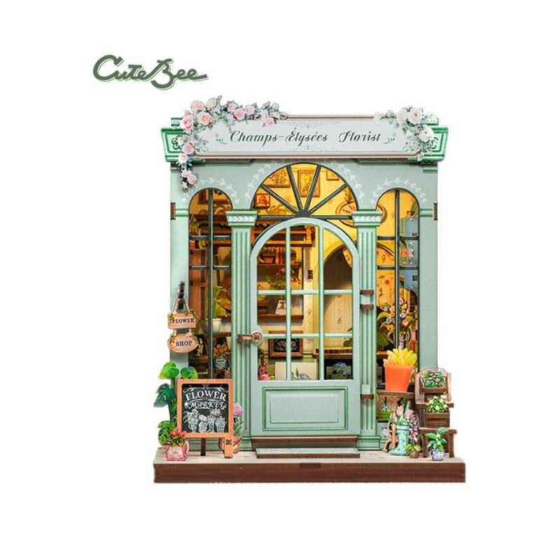 Maqueta Sujeta Libros Maqueta Model Kit Miniature House Champs-Élysées Florist 18 x 16 cm | Accesorios | Gameria