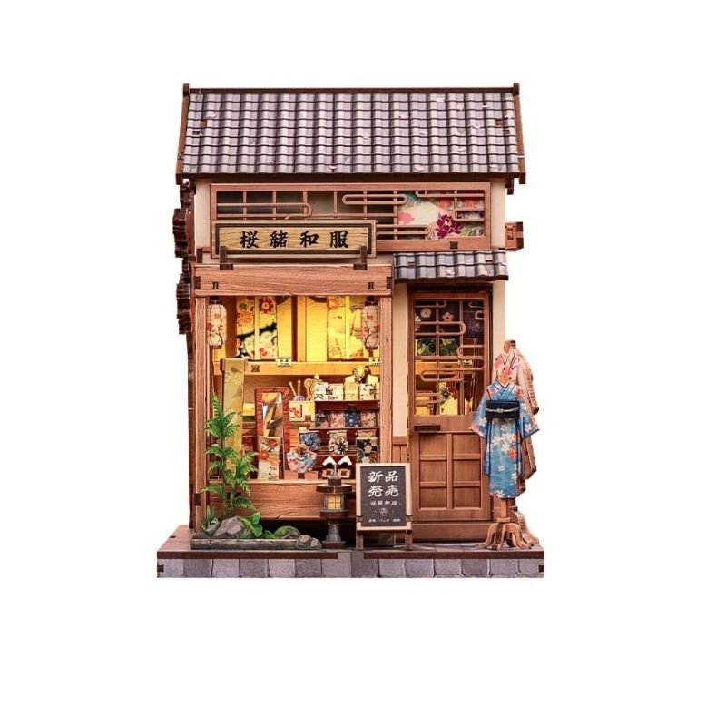 Maqueta Sujeta Libros Kit Miniature House Sakura O Kimono Shop 19 x 14 cm | Accesorios | Gameria