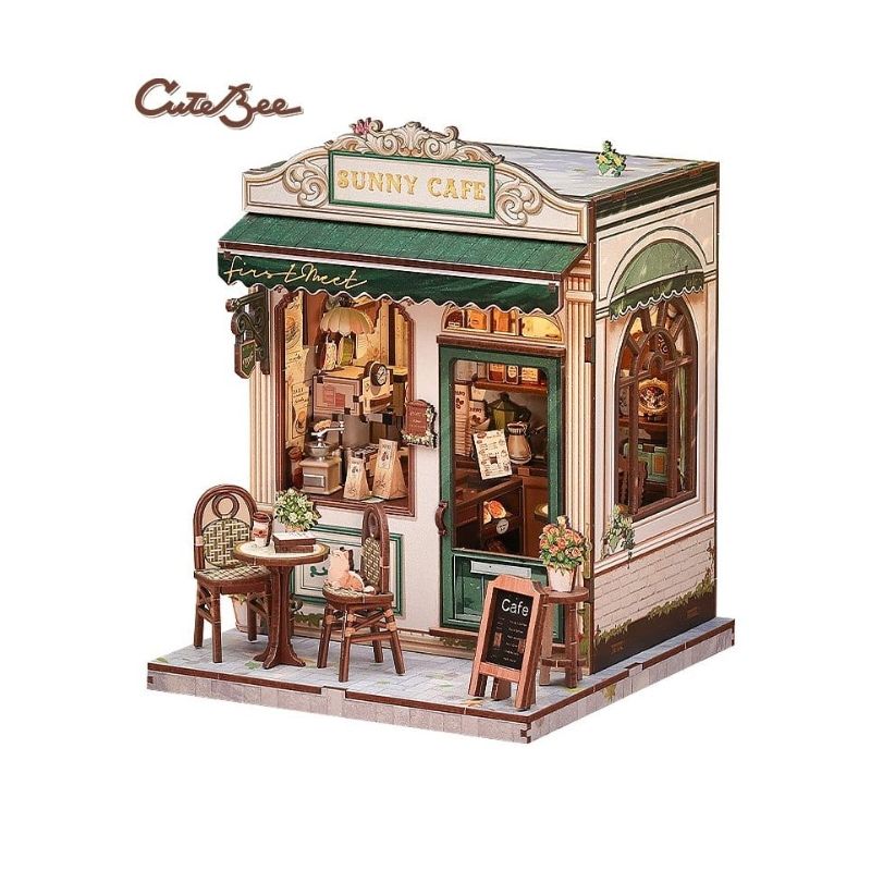 Maqueta Sujeta Libros Kit Miniature House Sunny Cafe 20 x 16 cm | Accesorios | Gameria