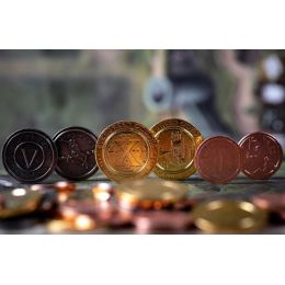 Set de Monedas Metálicas Medievales 50 unidades | Juegos de Mesa | Gameria