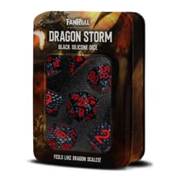 Dados Fanroll Dragon Storm Sharp Edge Silicone Black Dragon Scales (7) | Accesorios | Gameria