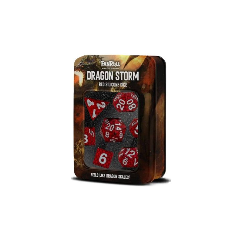Dados Fanroll Dragon Storm Sharp Edge Silicone Red Dragon Scales (7) | Accesorios | Gameria