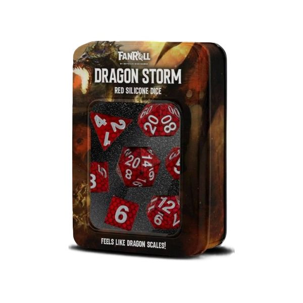 Dados Fanroll Dragon Storm Sharp Edge Silicone Red Dragon Scales (7) | Accesorios | Gameria