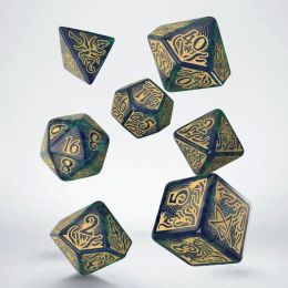 Dados Q Workshop Call of Cthulhu 7th Edition Blue-green & Gold Dice Set | Accesorios | Gameria